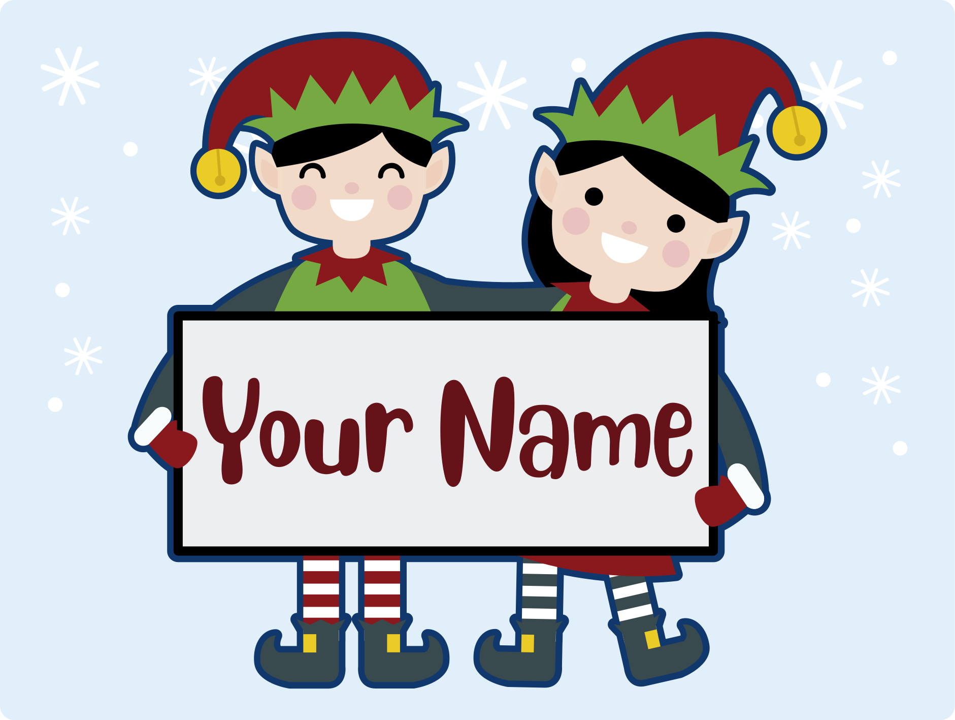 Personalized Elves custom vinyl rug - TenStickers