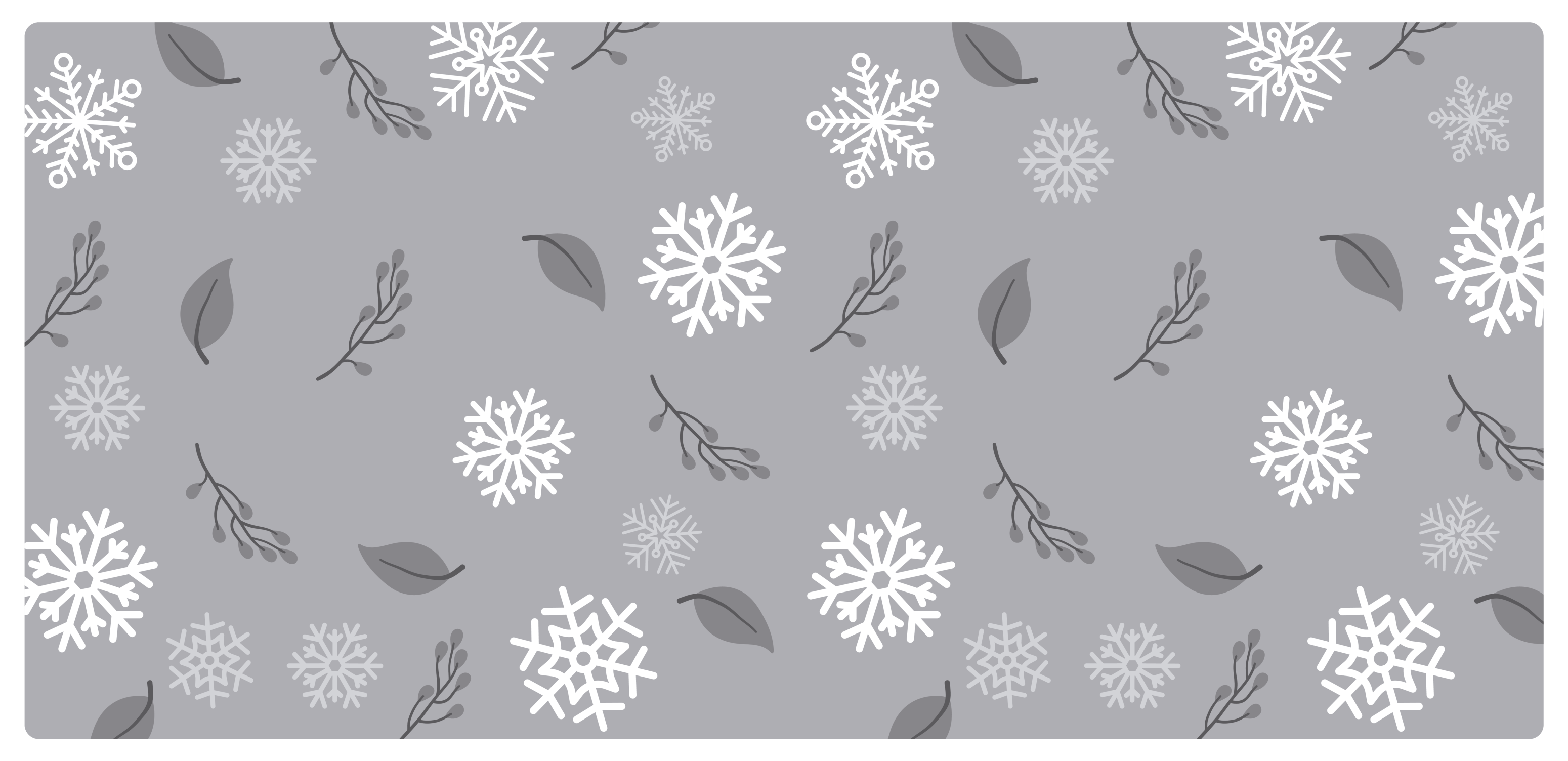 grey background snowflakes Christmas tree mat - TenStickers