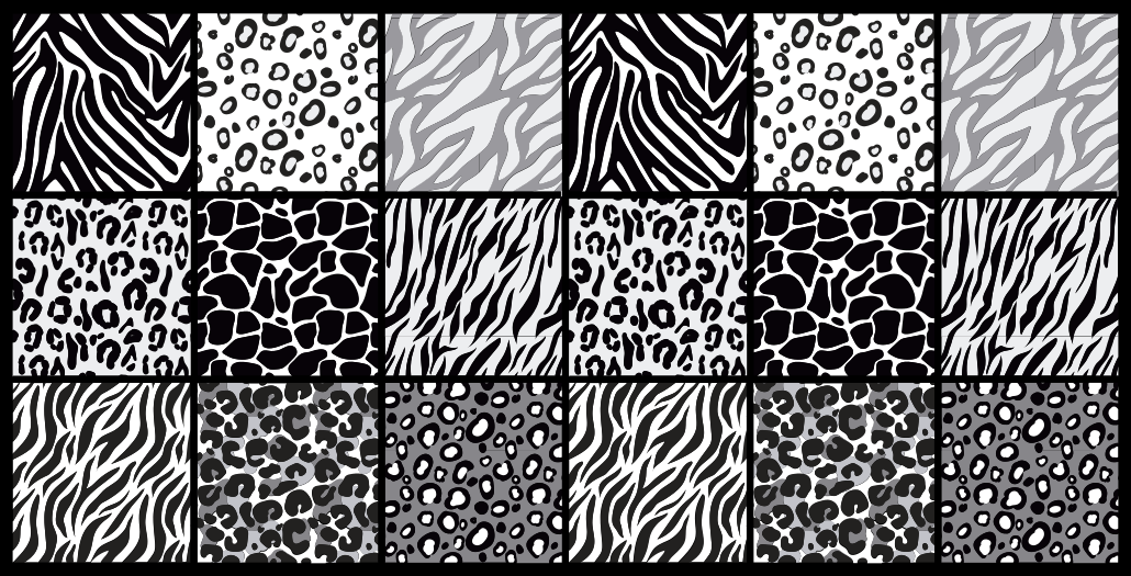 Monochrome Safari animal print vinyl rug - TenStickers