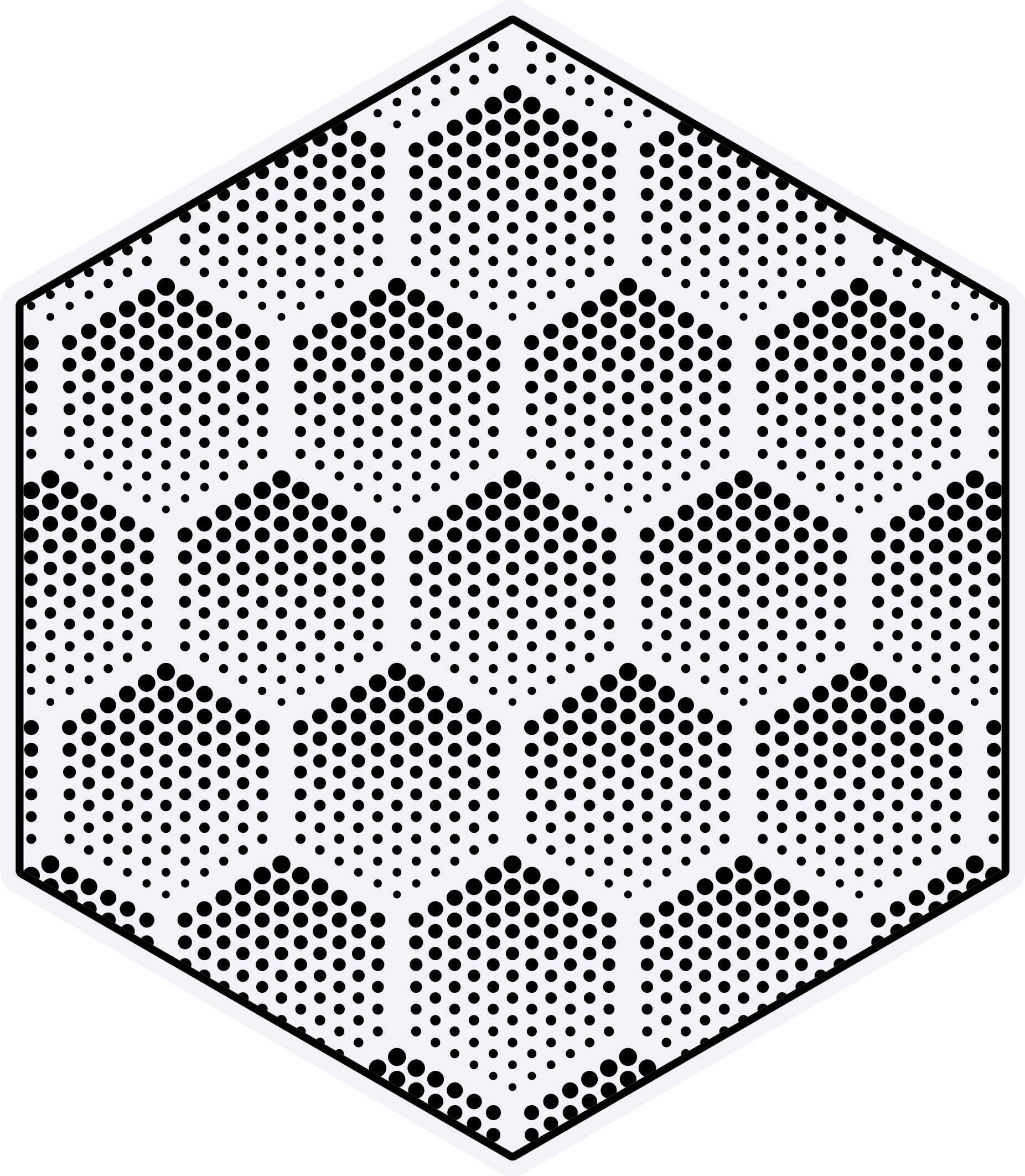 Hexagonal Dots Pattern geometric vinyl rug - TenStickers