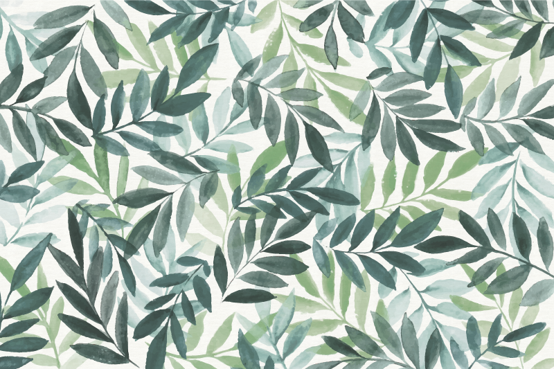Botanical Foliage floral vinyl rug - TenStickers