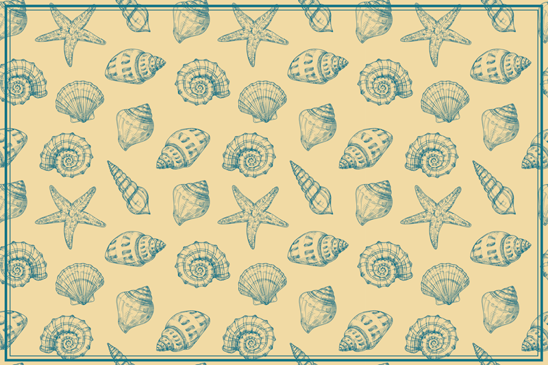 Seashell Motif animal vinyl rug - TenStickers
