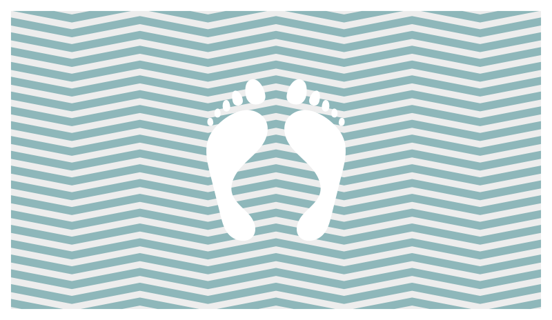 Striped Footprint striped vinyl rug - TenStickers