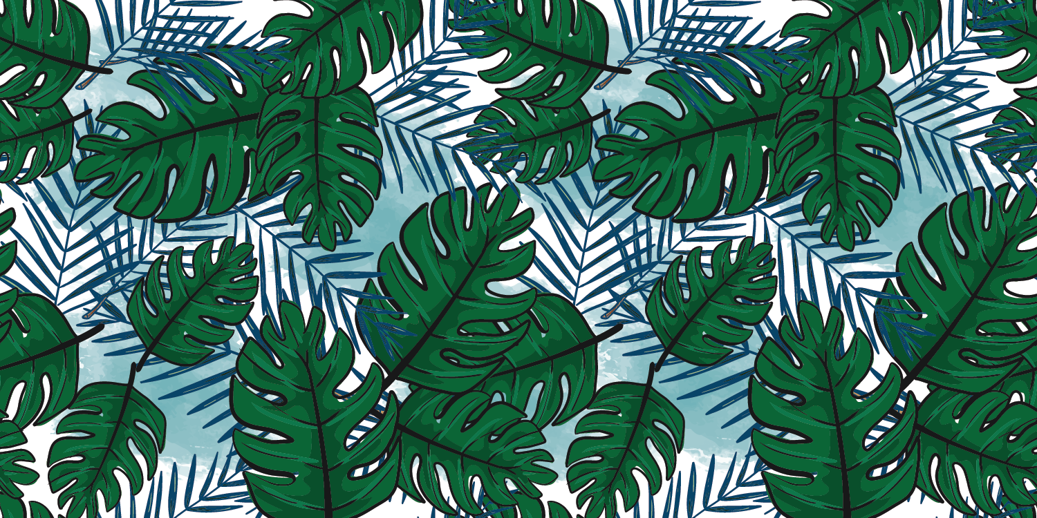 Tropical Monstera Pattern floral rug - TenStickers