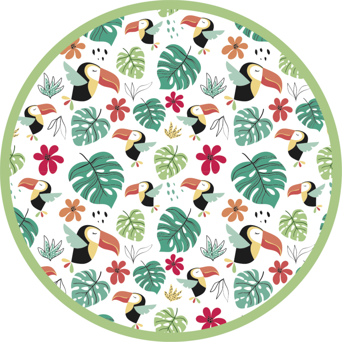 Tropical Toucan Motif animal vinyl rug - TenStickers