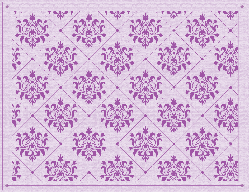 Ornate Damask Pattern vintage vinyl rug - TenStickers