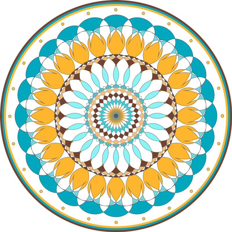 Mandala Concentric Circles mandala vinyl rug - TenStickers