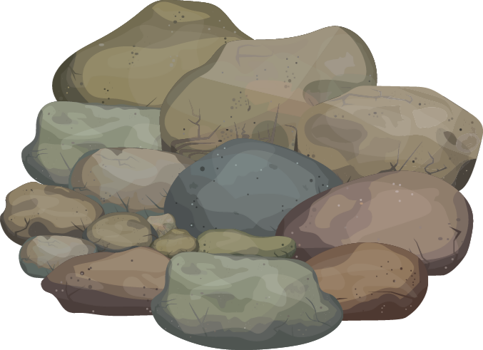 Pebble Illustration stone effect vinyl rug - TenStickers