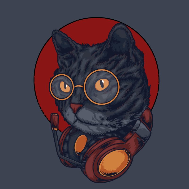 Astronaut Feline animal vinyl rug - TenStickers