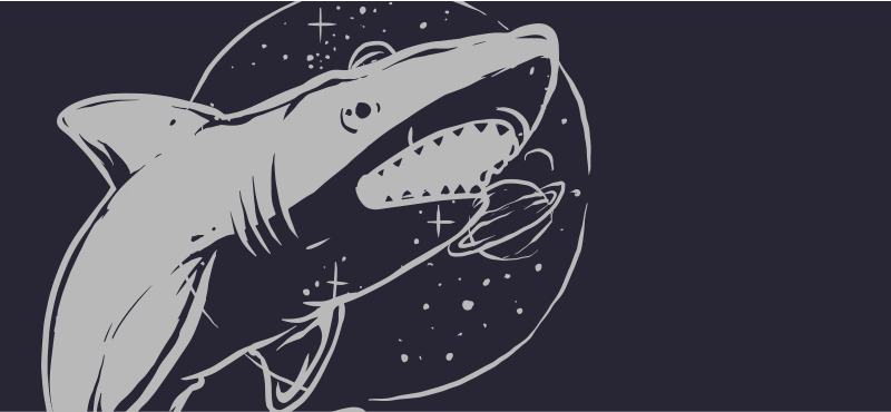 Cosmic Shark Space kids vinyl rug - TenStickers