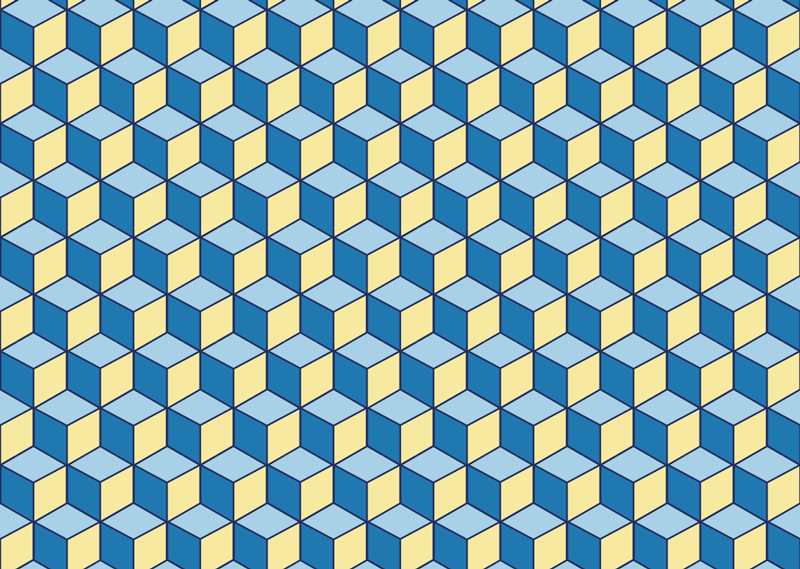 Cubist Pattern tile vinyl rug - TenStickers