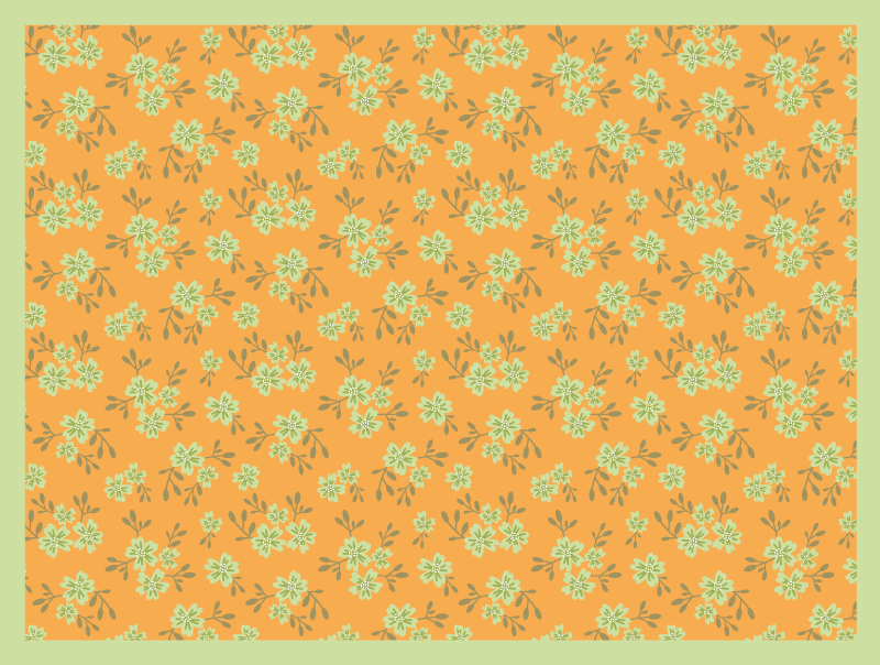 Floral Motif Surface floral vinyl rug - TenStickers