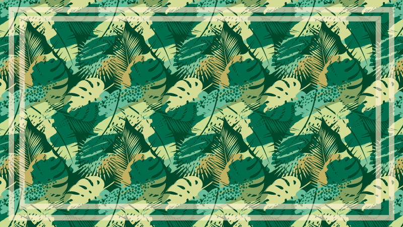 Tropical Foliage Array floral vinyl rug - TenStickers