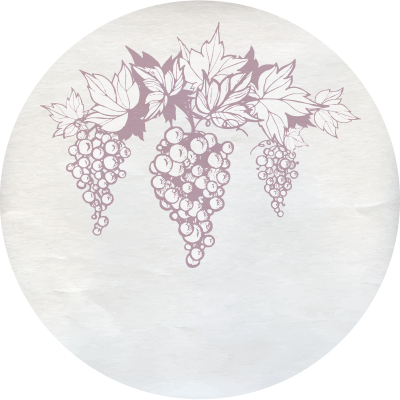 Grapes Botanical Emblem floral vinyl rug - TenStickers