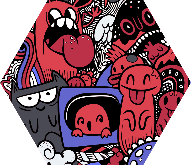 Playful Monsters Artwork kids vinyl rug - TenStickers