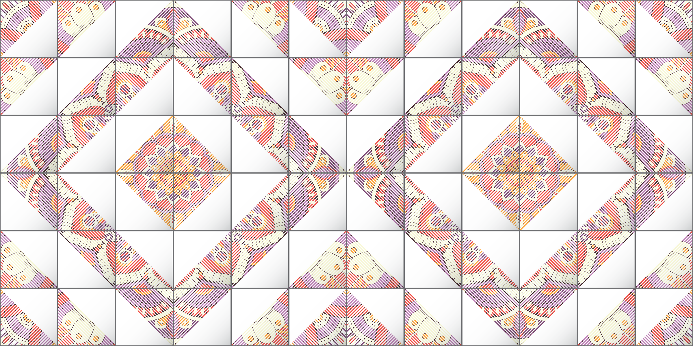 Mandala Mosaic tile vinyl rug - TenStickers