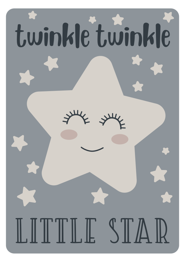 twinkle twinkle little star song  star rug - TenStickers