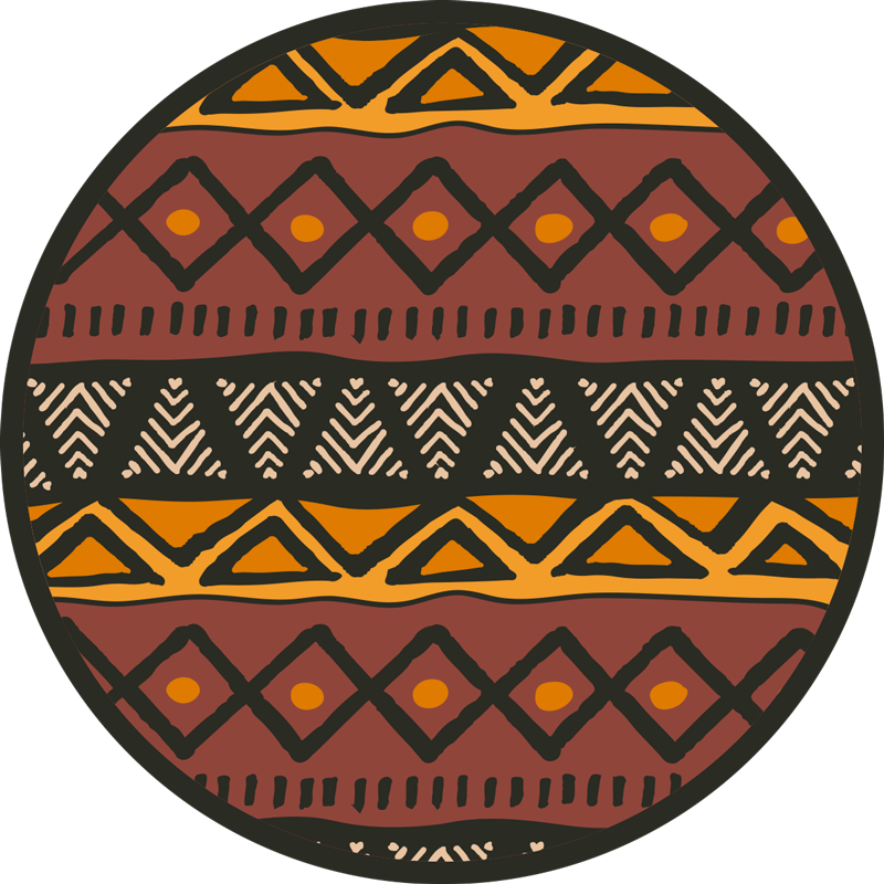 Ethnic Circular Design ethnic vinyl rug - TenStickers