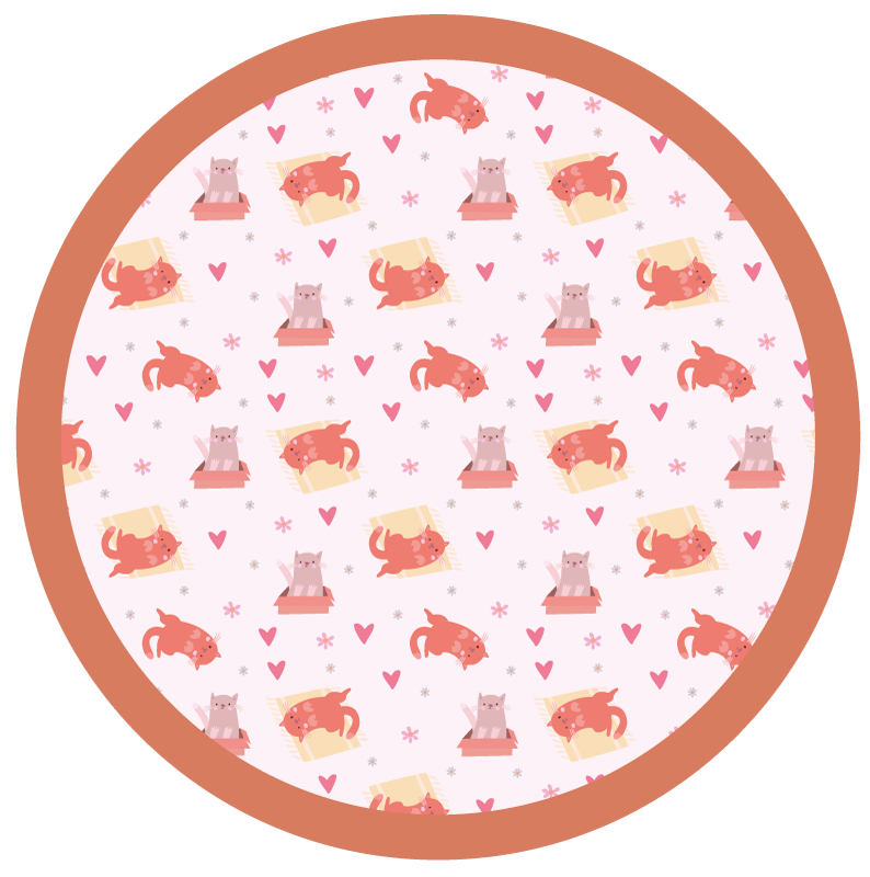 Playful Cat Motif nursery vinyl rug - TenStickers