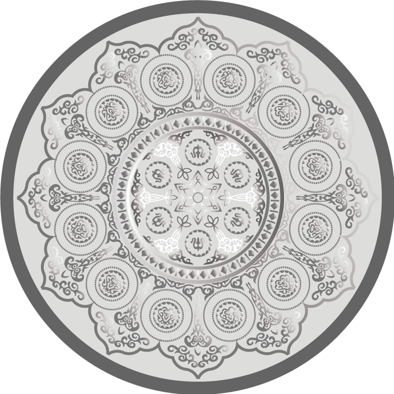 Mandala Pattern Overlay mandala vinyl rug - TenStickers