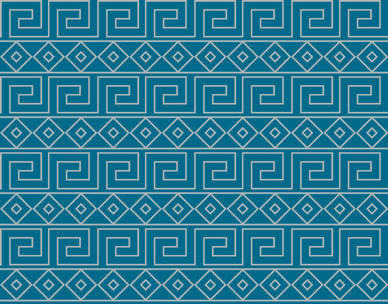 Geometric Greek Key geometric vinyl rug - TenStickers
