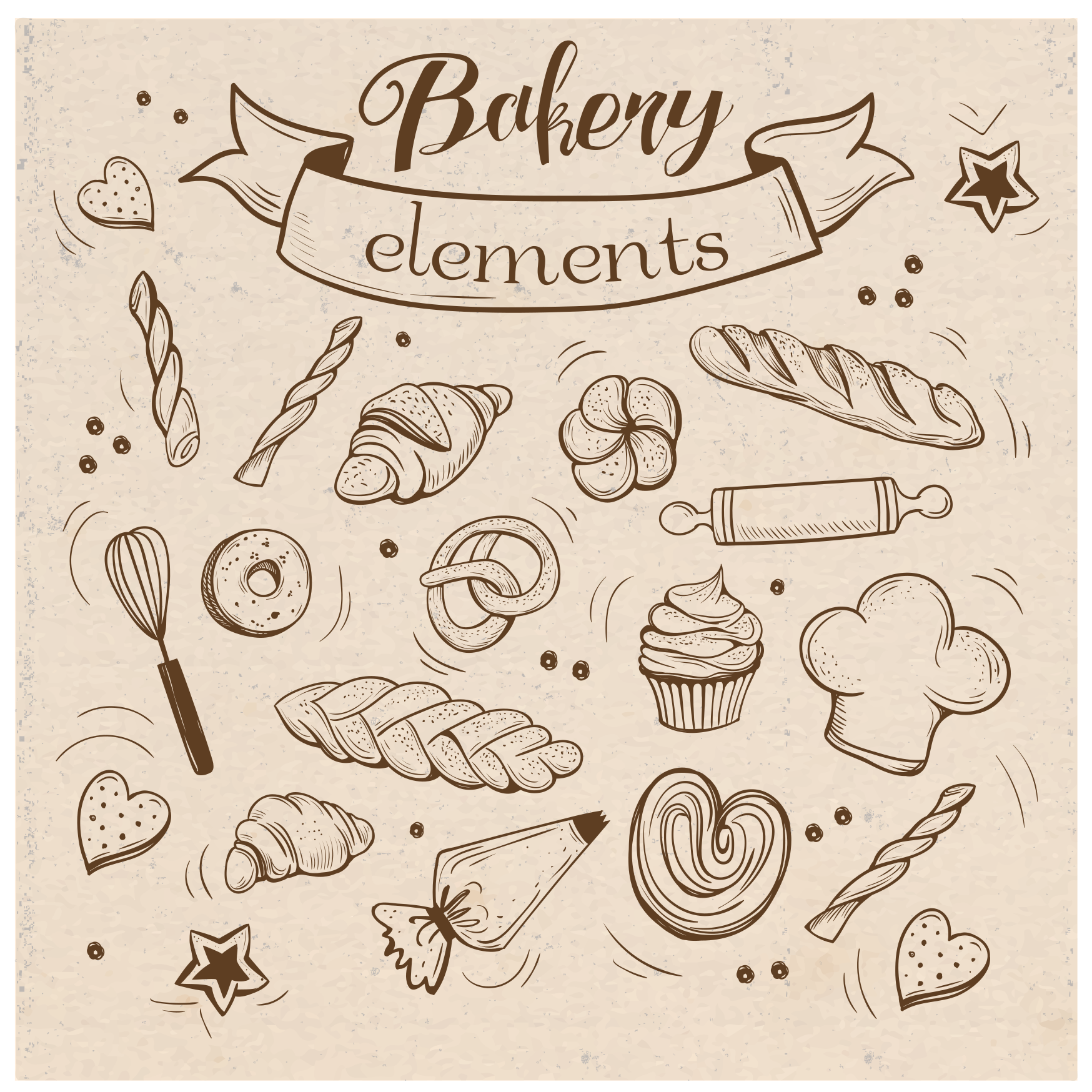 Bakery Themed Illustration kids vinyl rug - TenStickers