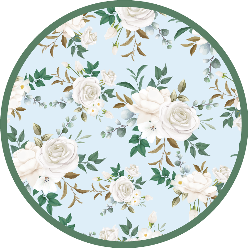 Elegant roses pattern kitchen floor tiles - TenStickers