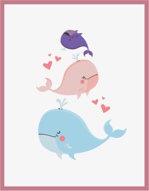 Whimsical Whales Illustration nursery vinyl rug - TenStickers
