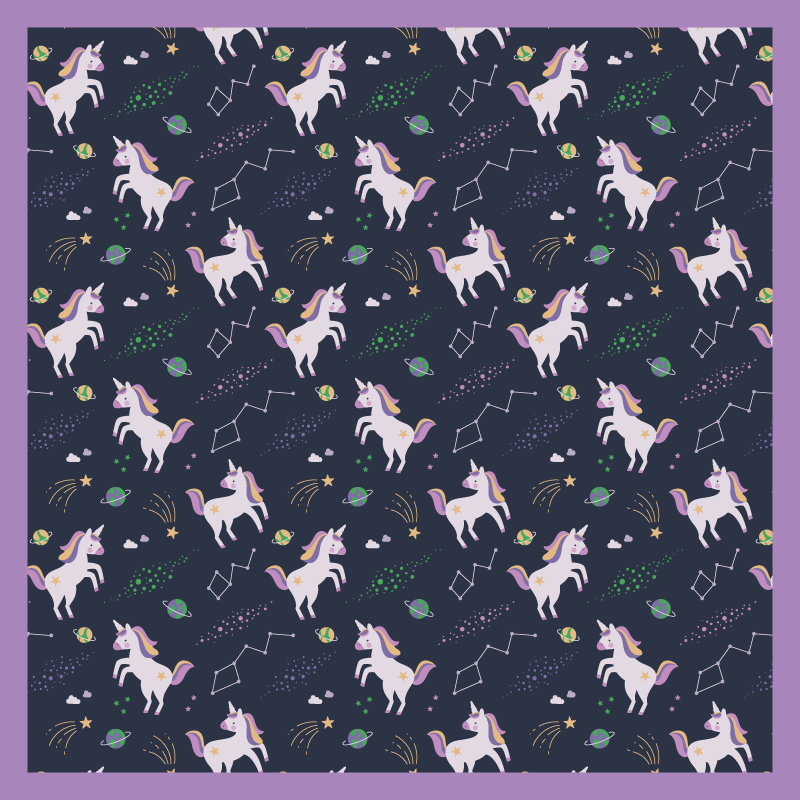 Unicorn Fantasy Playtime kids vinyl rug - TenStickers
