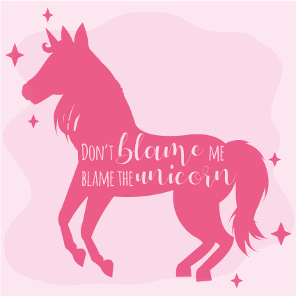 Blame the Unicorn kids vinyl rug - TenStickers