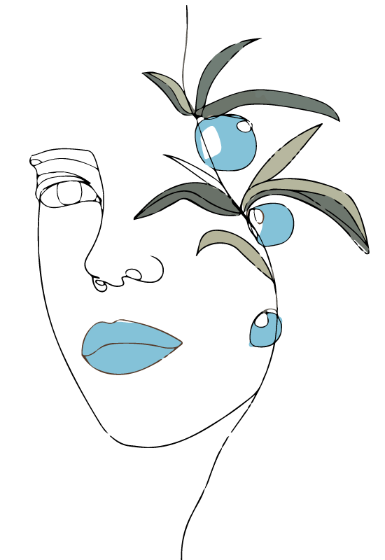 Floral Line Art floral vinyl rug - TenStickers