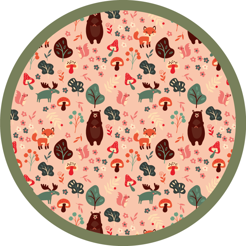 Woodland Creatures kids vinyl rug - TenStickers