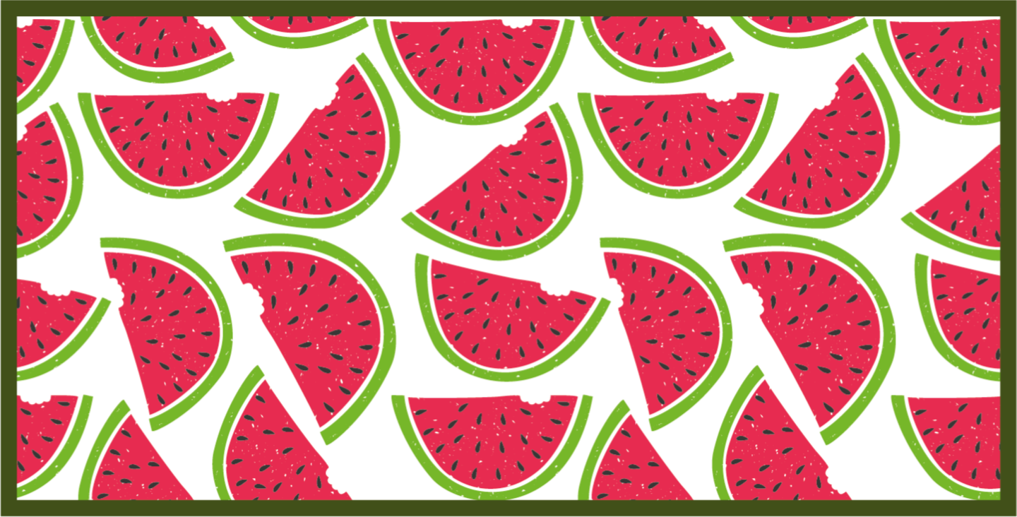 Watermelon Slice Pattern floral vinyl rug - TenStickers
