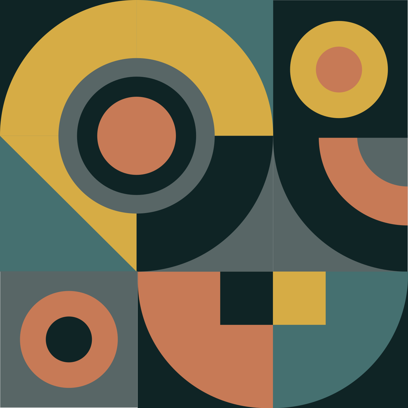 Geometric Shapes Composition geometric vinyl rug - TenStickers