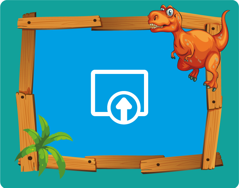 dinosaurs with wood frame kids vinyl rug - TenStickers