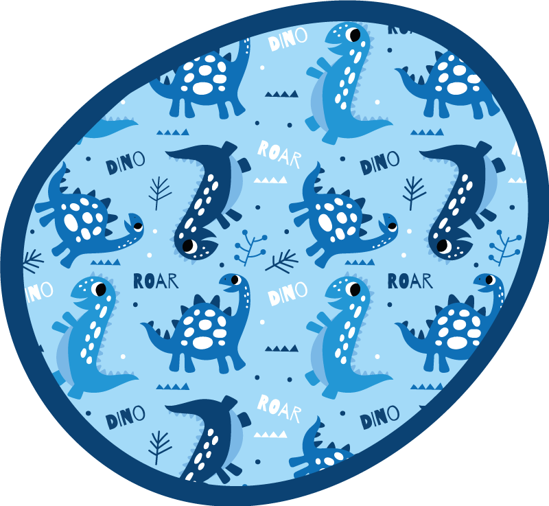 Dinosaur Playtime Circle kids vinyl rug - TenStickers