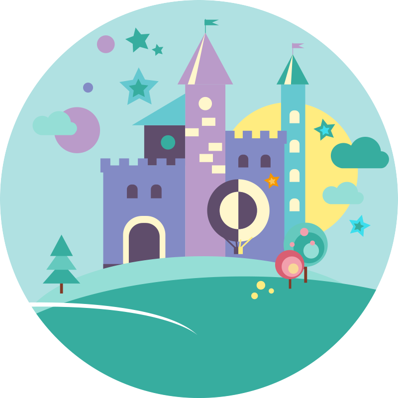 Fantasy Castle Play kids vinyl rug - TenStickers