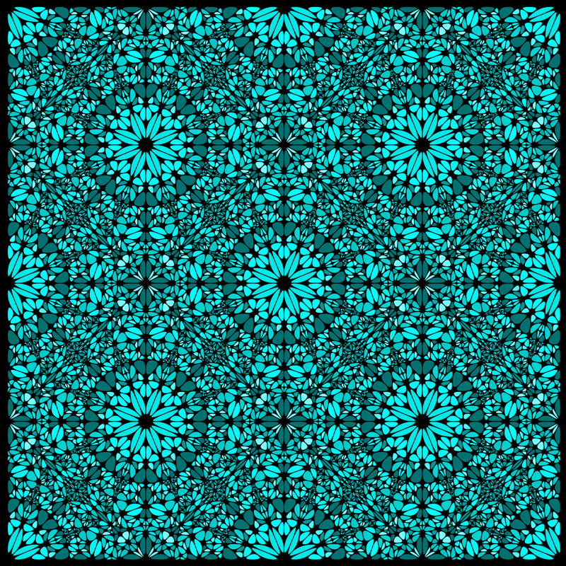 Geometric Floral Array turquoise vinyl rug - TenStickers