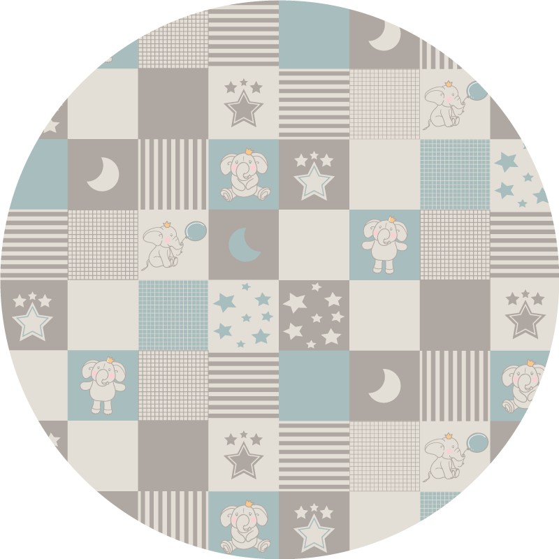 Playful Nursery Rounds kids vinyl rug - TenStickers