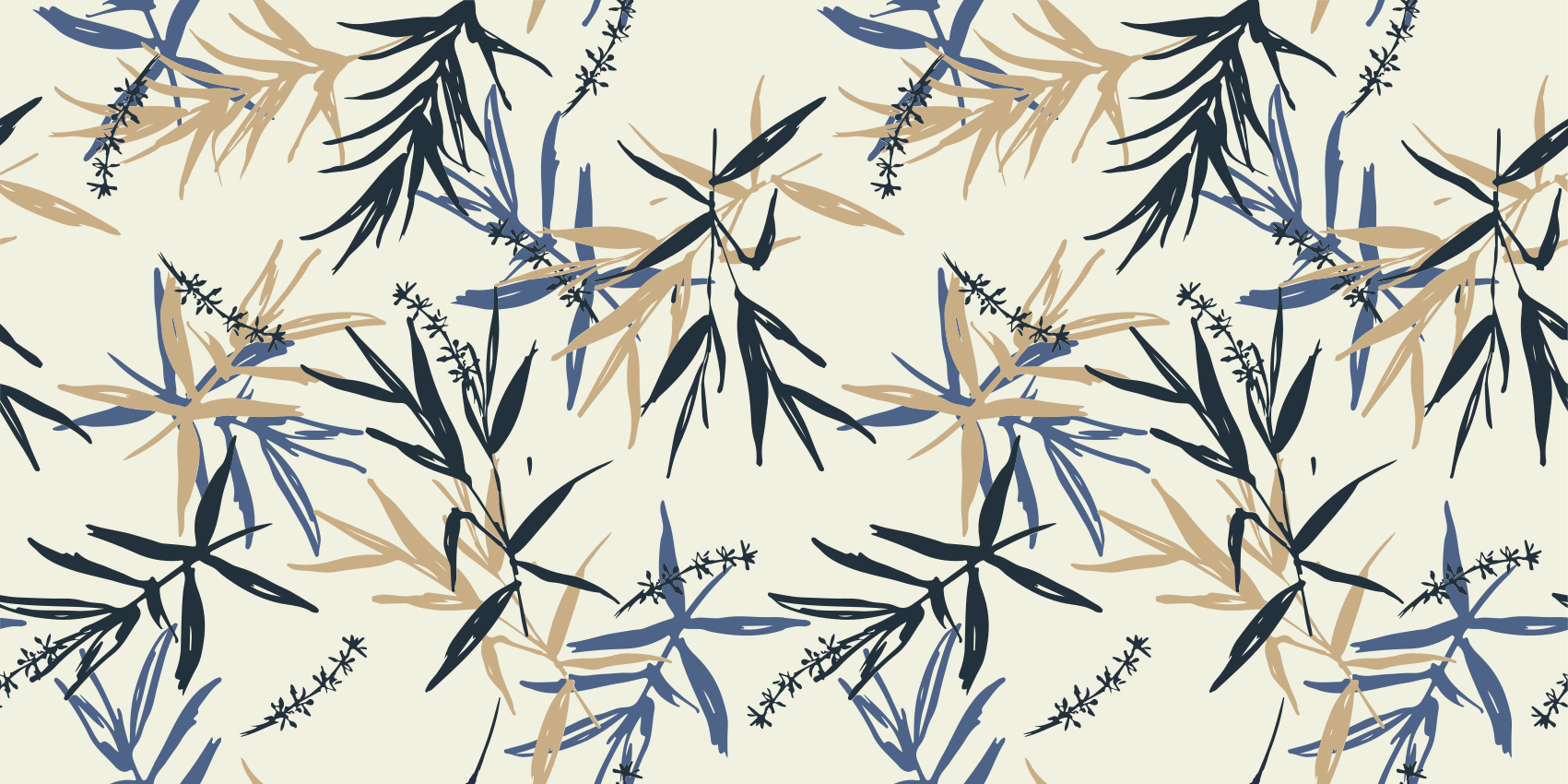 Botanical Bamboo Pattern floral vinyl rug - TenStickers