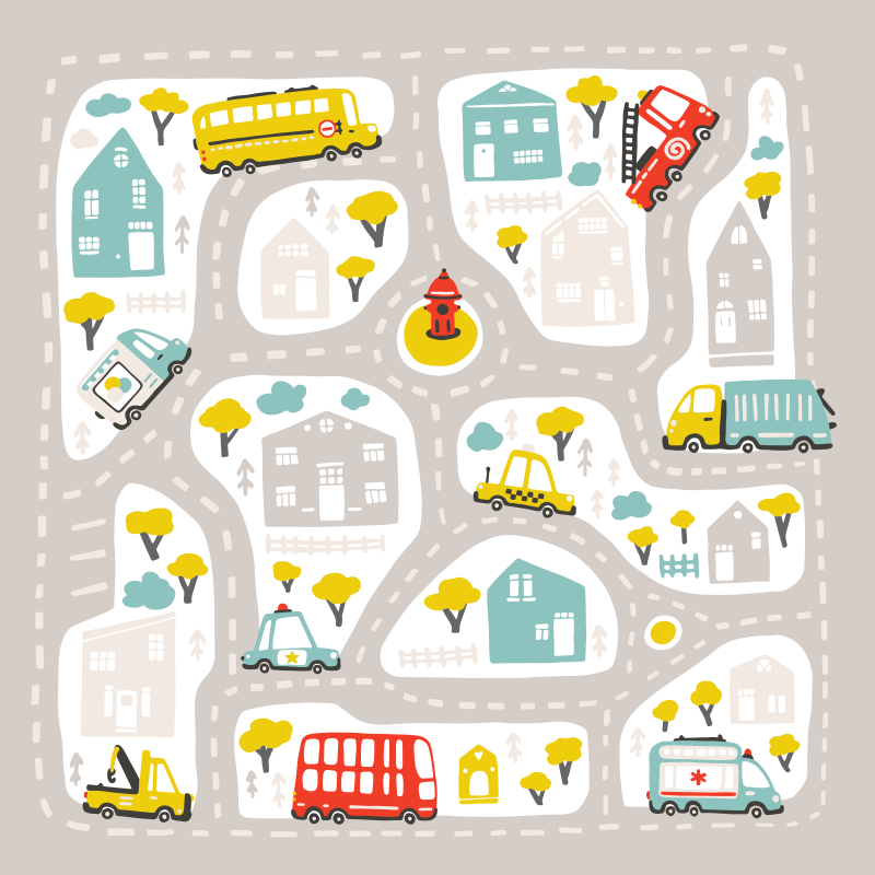 Urban Play Circuit kids vinyl rug - TenStickers