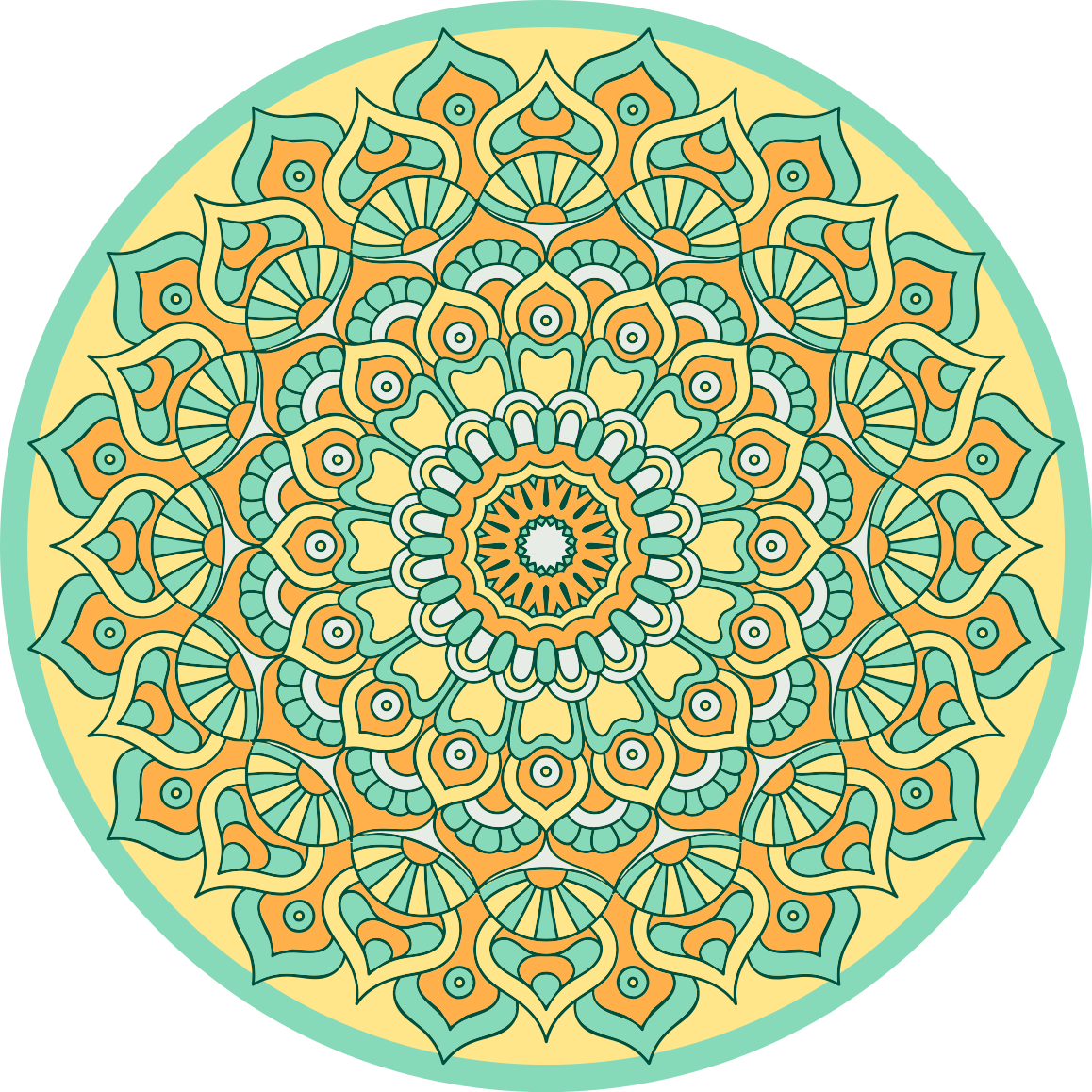 Mandala Circular Shape mandala vinyl rug - TenStickers