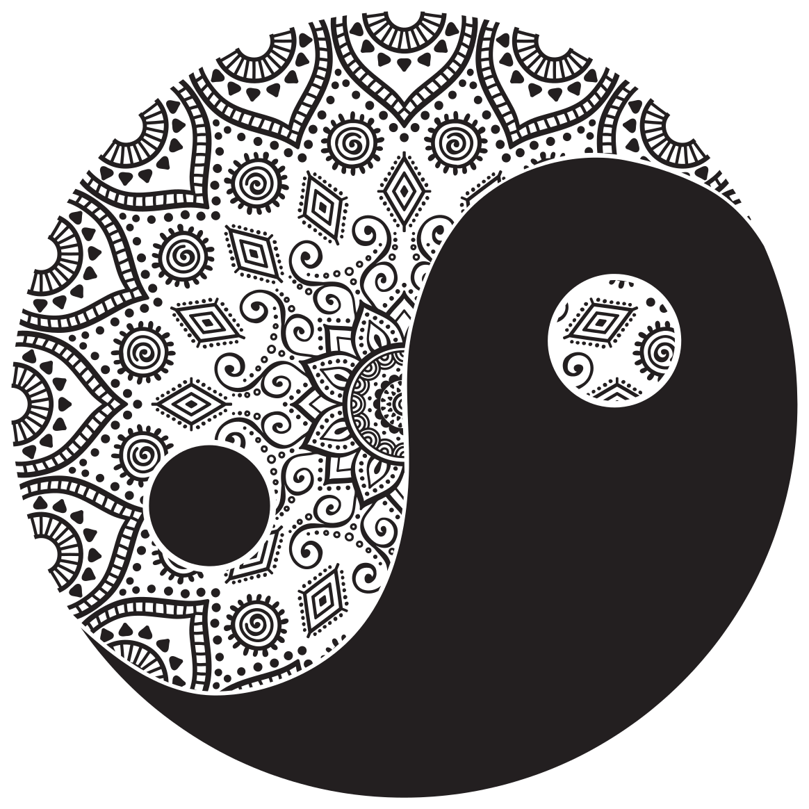 Yin Yang Symmetry mandala vinyl rug - TenStickers