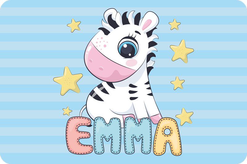 Zebra Striped Fun kids vinyl rug - TenStickers