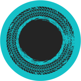 Circular Turquoise Swirl striped vinyl rug - TenStickers