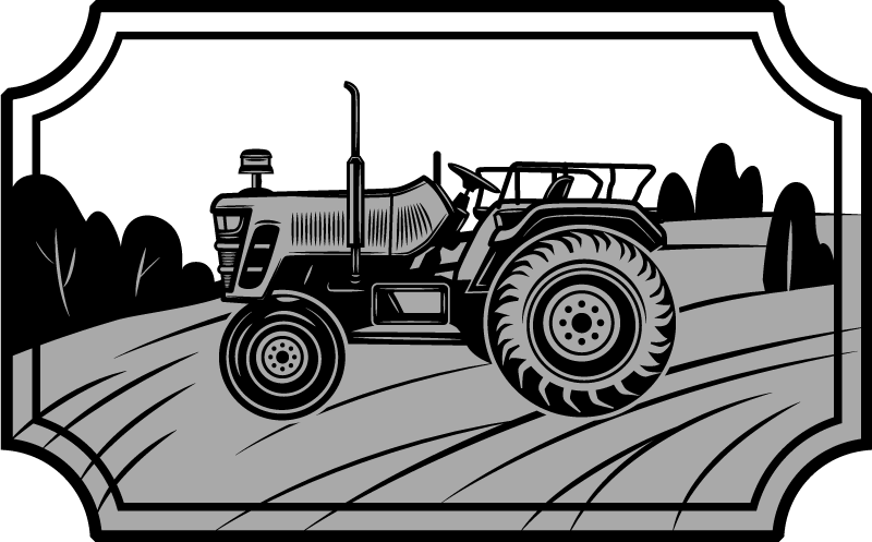 Monochrome Tractor kids vinyl rug - TenStickers