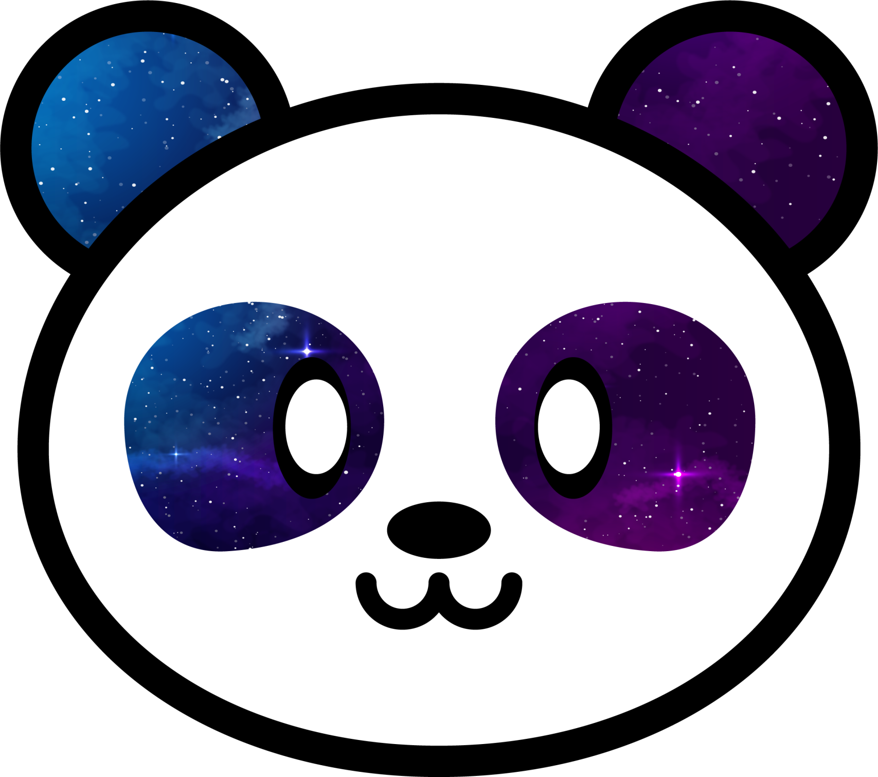 Galactic Panda Face kids vinyl rug - TenStickers
