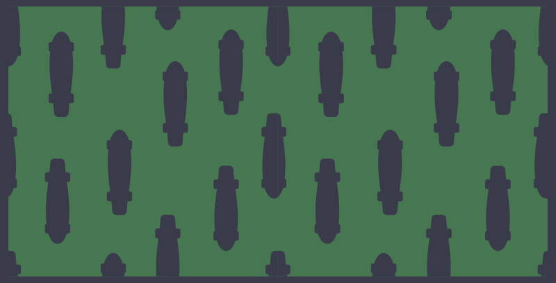 Skateboard Silhouettes road vinyl rug - TenStickers