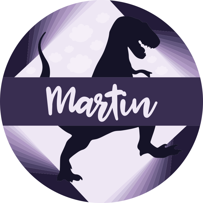 Velociraptor with name kids vinyl rug - TenStickers