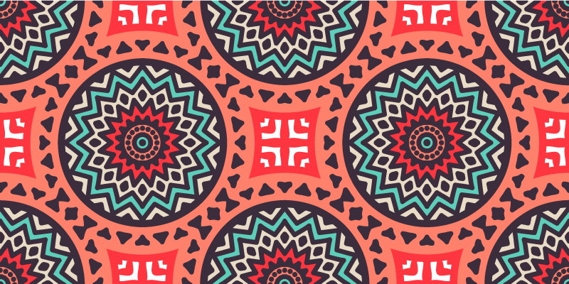 Geometric Medallion Pattern mandala vinyl rug - TenStickers